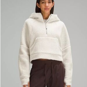 Lululemon scuba oversized 1/2 zip hoodie jacket - bone